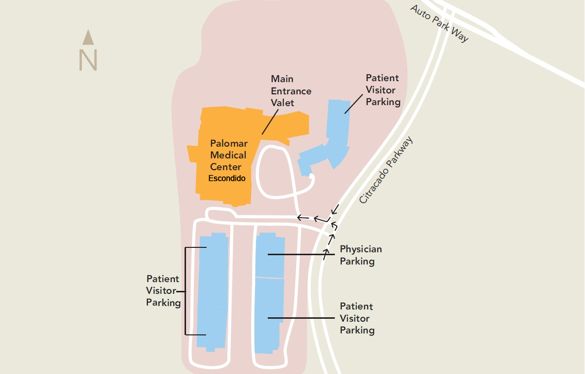 Palomar Health Escondido Parking Map